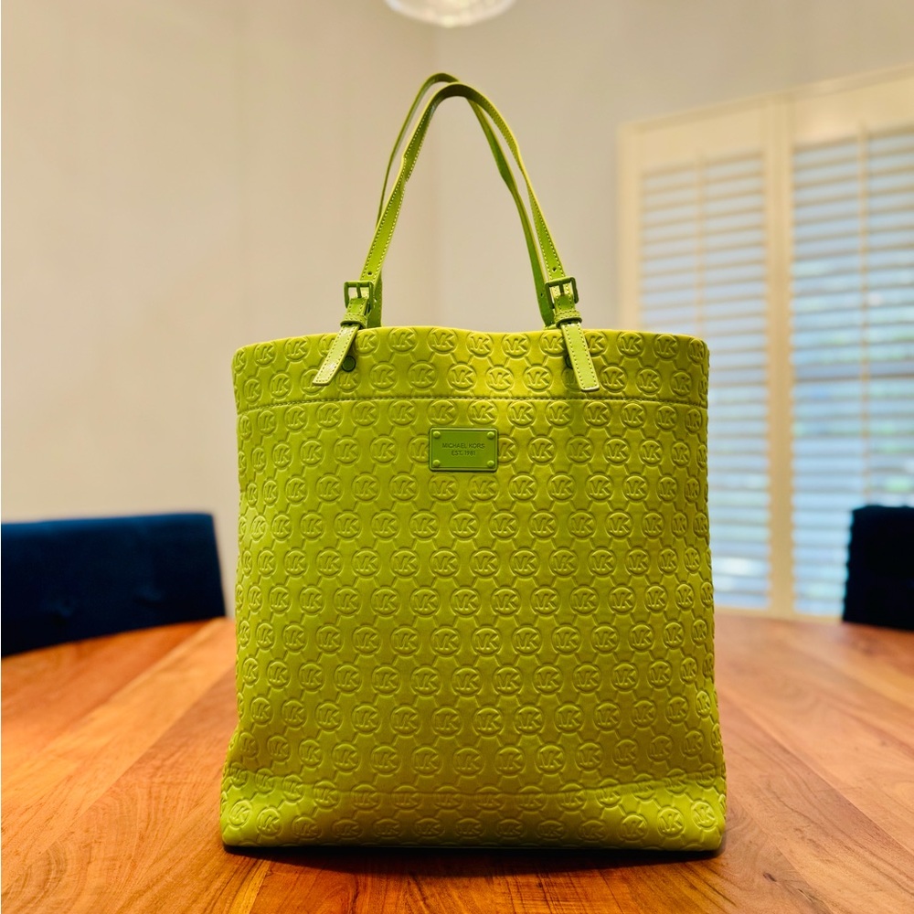 Michael Kors Neoprene Green Tote Bag